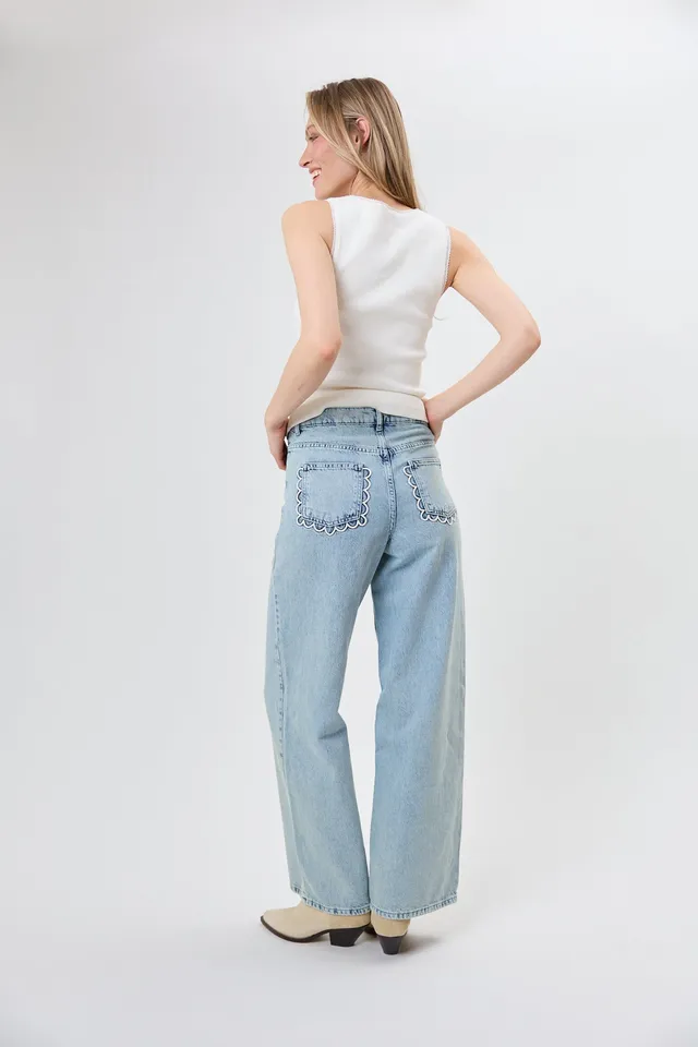 oh-april-aline-denim-pants-light-blue-wash-regular image 1