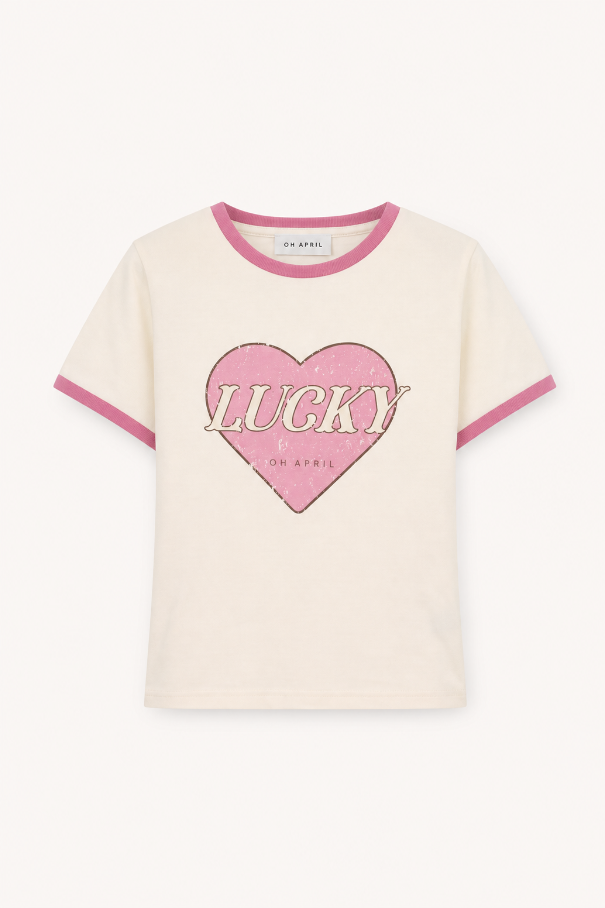 oh-april-kids-t-shirt-lucky-heart-off-white image 1