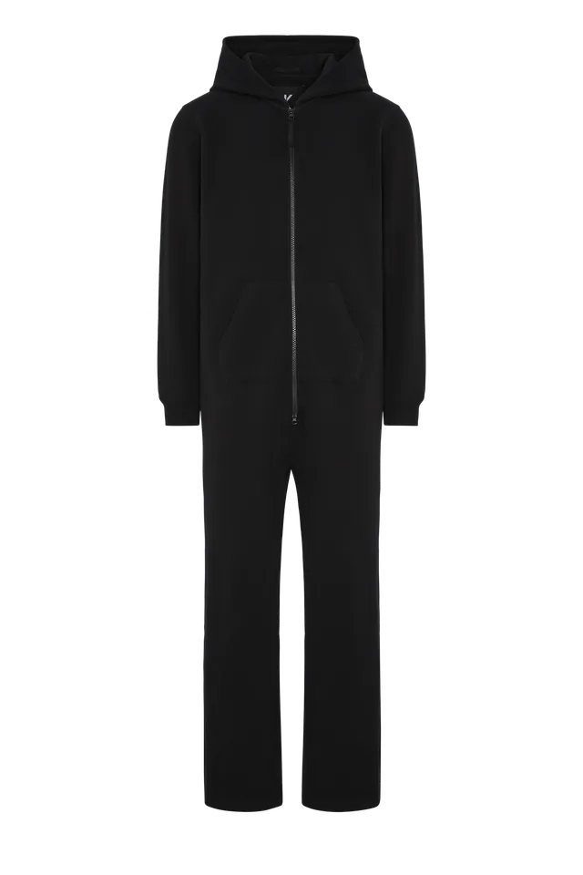 onepiece-straight-leg-jogger-jumpsuit-damen-schwarz-baumwolle image 1
