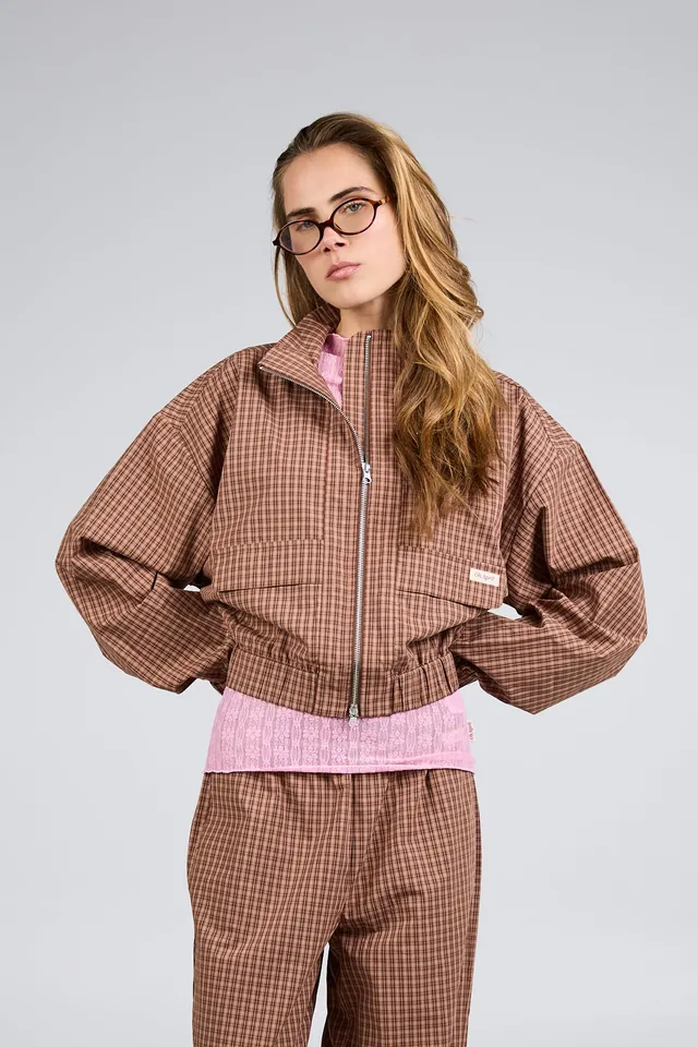 oh-april-zoe-bomber-jacket-bomberjacke-cocoa-dust-check image 1