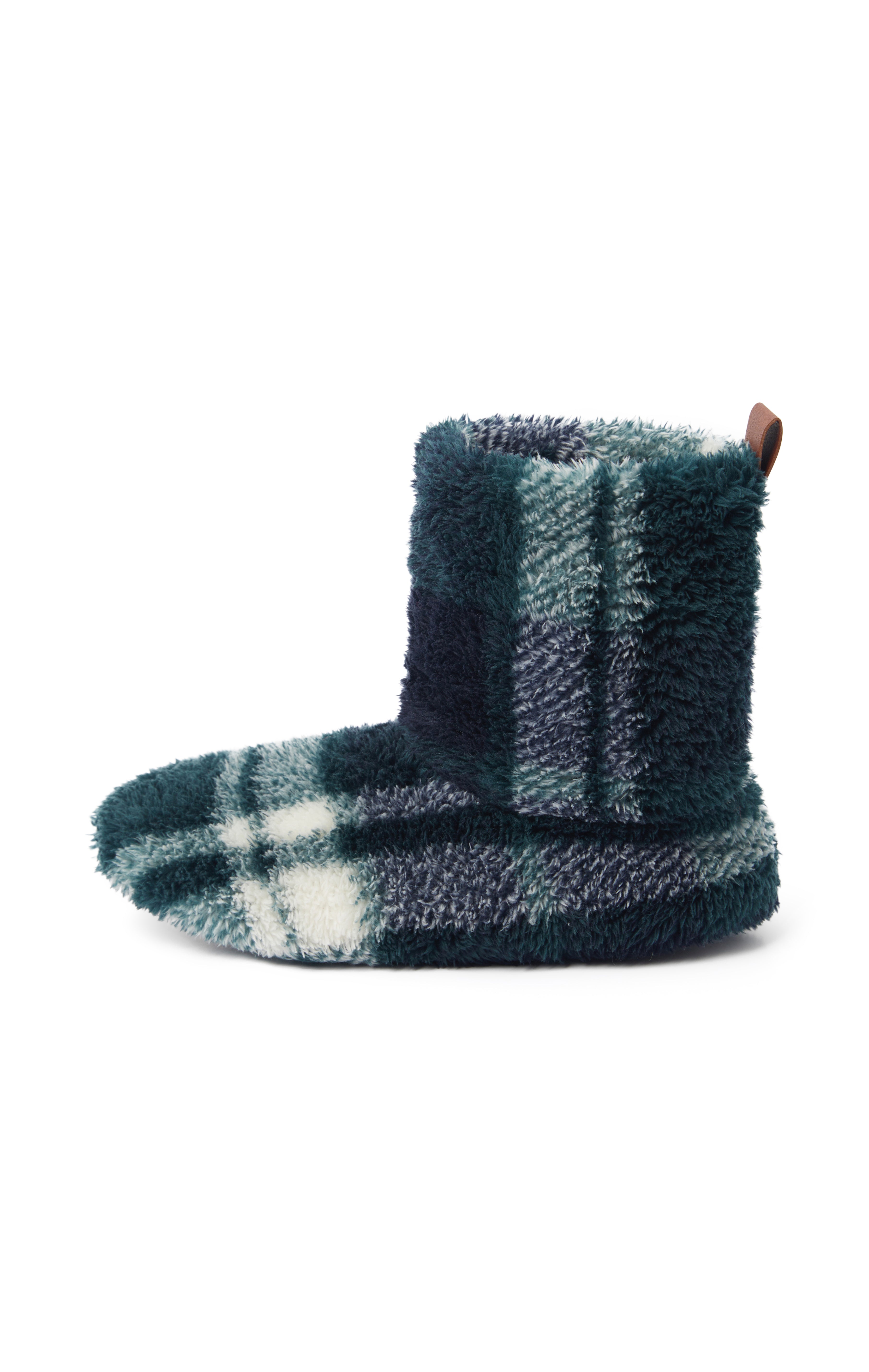 onepiece-puppy-slippers-hausschuhe-green-check-fleece image 2