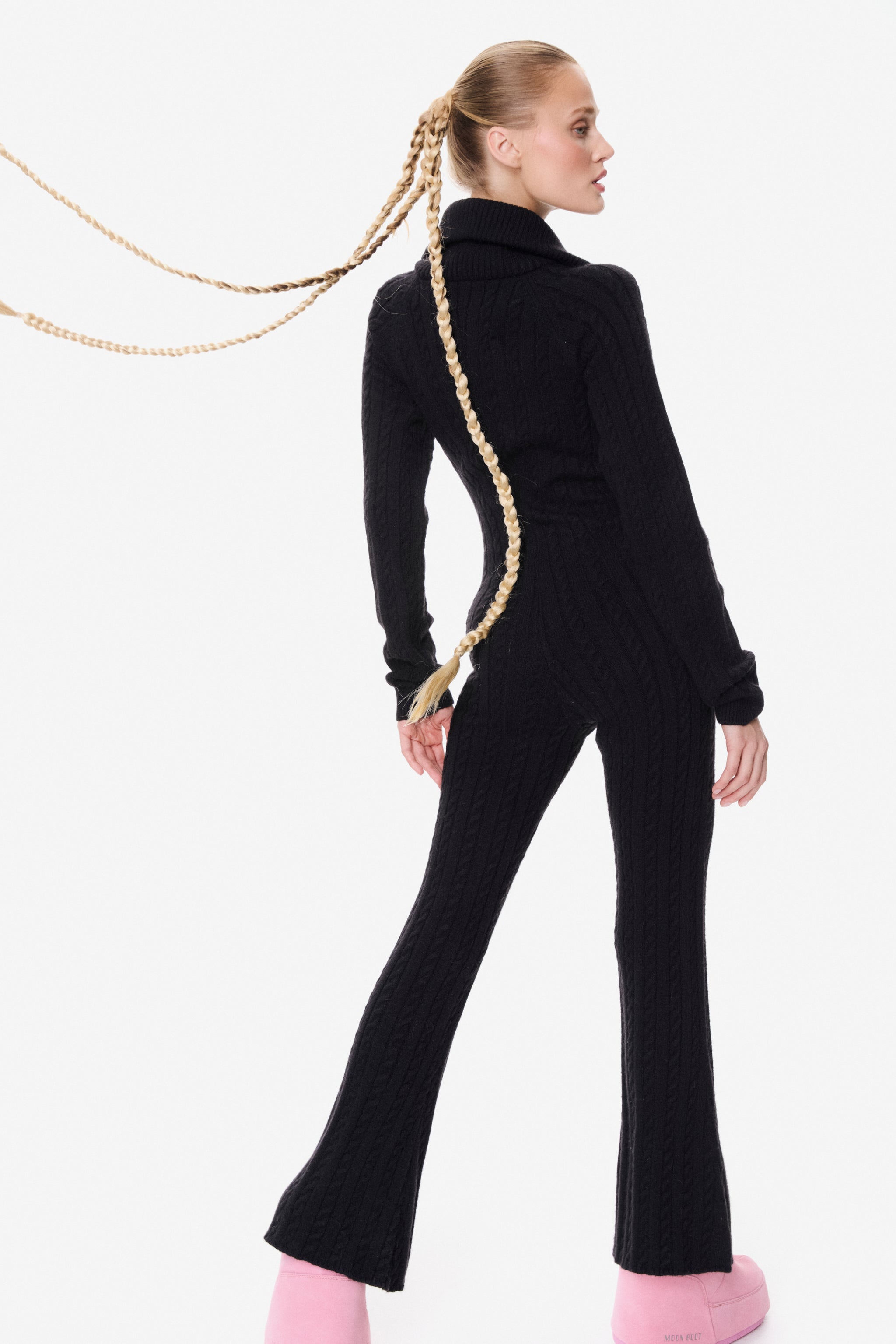 onepiece-cable-fitted-jumpsuit-overall-schwarz-damen image 2