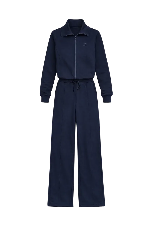 onepiece-sporty-basic-jumpsuit-damen-navy-baumwolle image 1