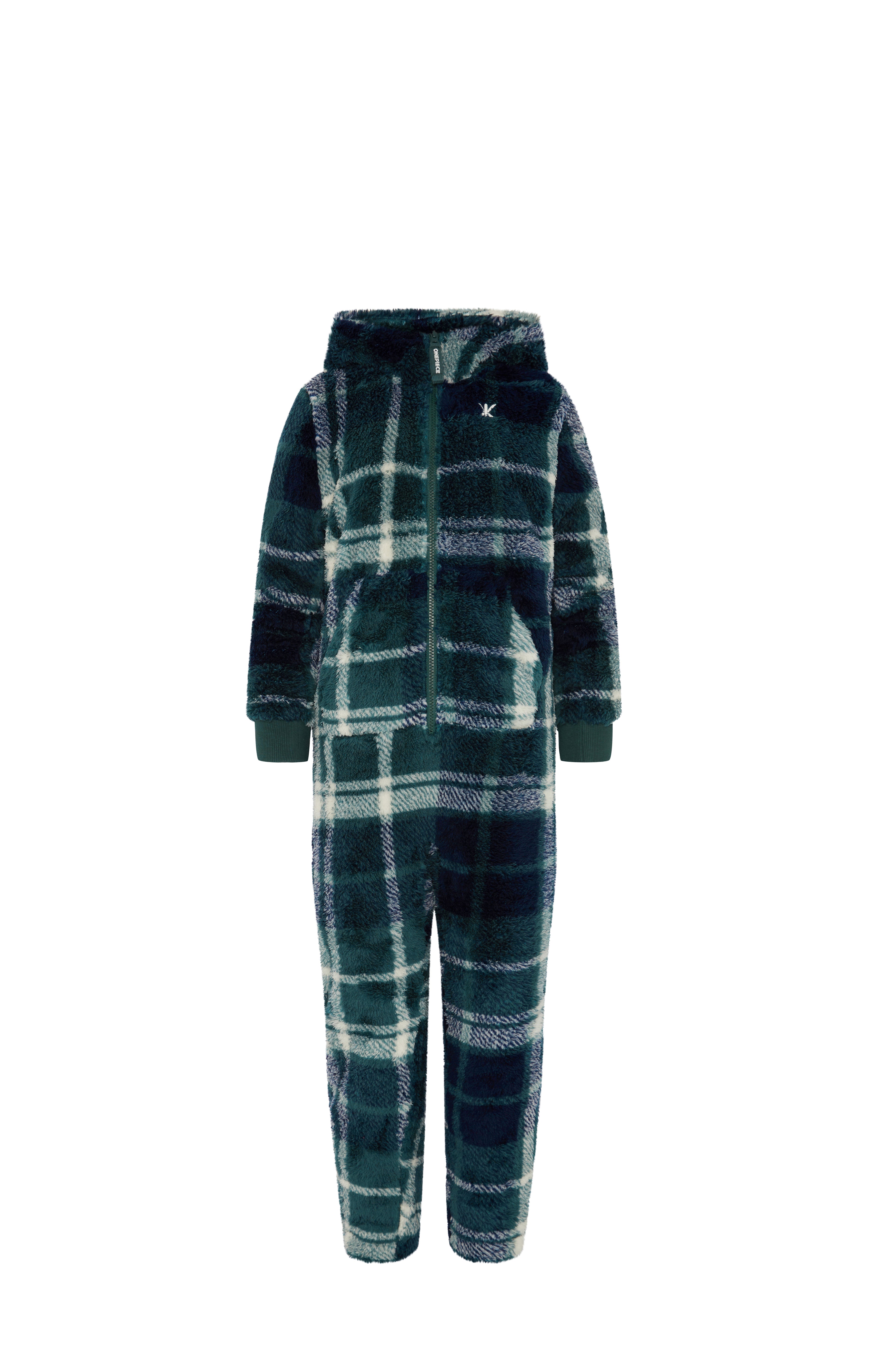onepiece-puppy-kids-jumpsuit-kinder-gr-n-kariert-fleece image 1