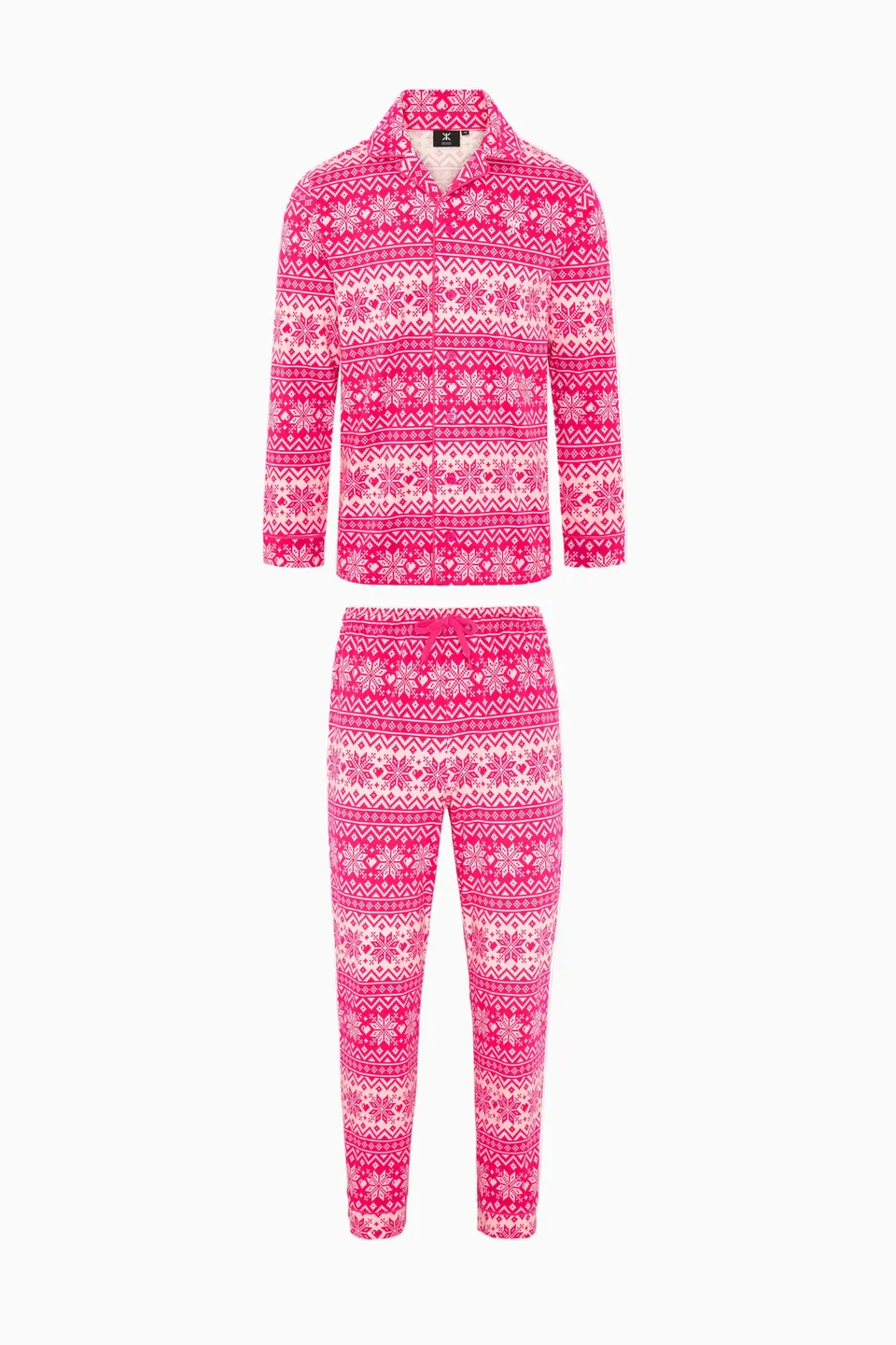 onepiece-winter-pyjamas-set-pyjama-pink-schneeflocken image 1