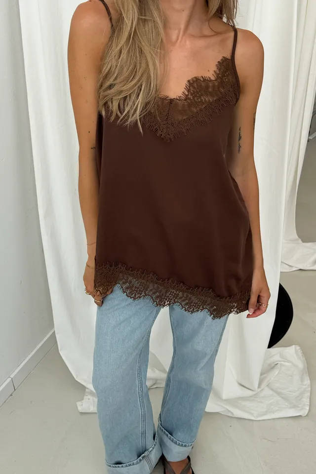oh-april-tami-satin-top-dark-brown-spitze image 1
