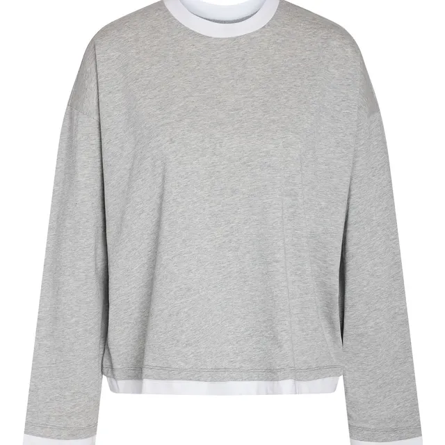noisy-may-langarmshirt-nmember-melange-doppelbund image 1