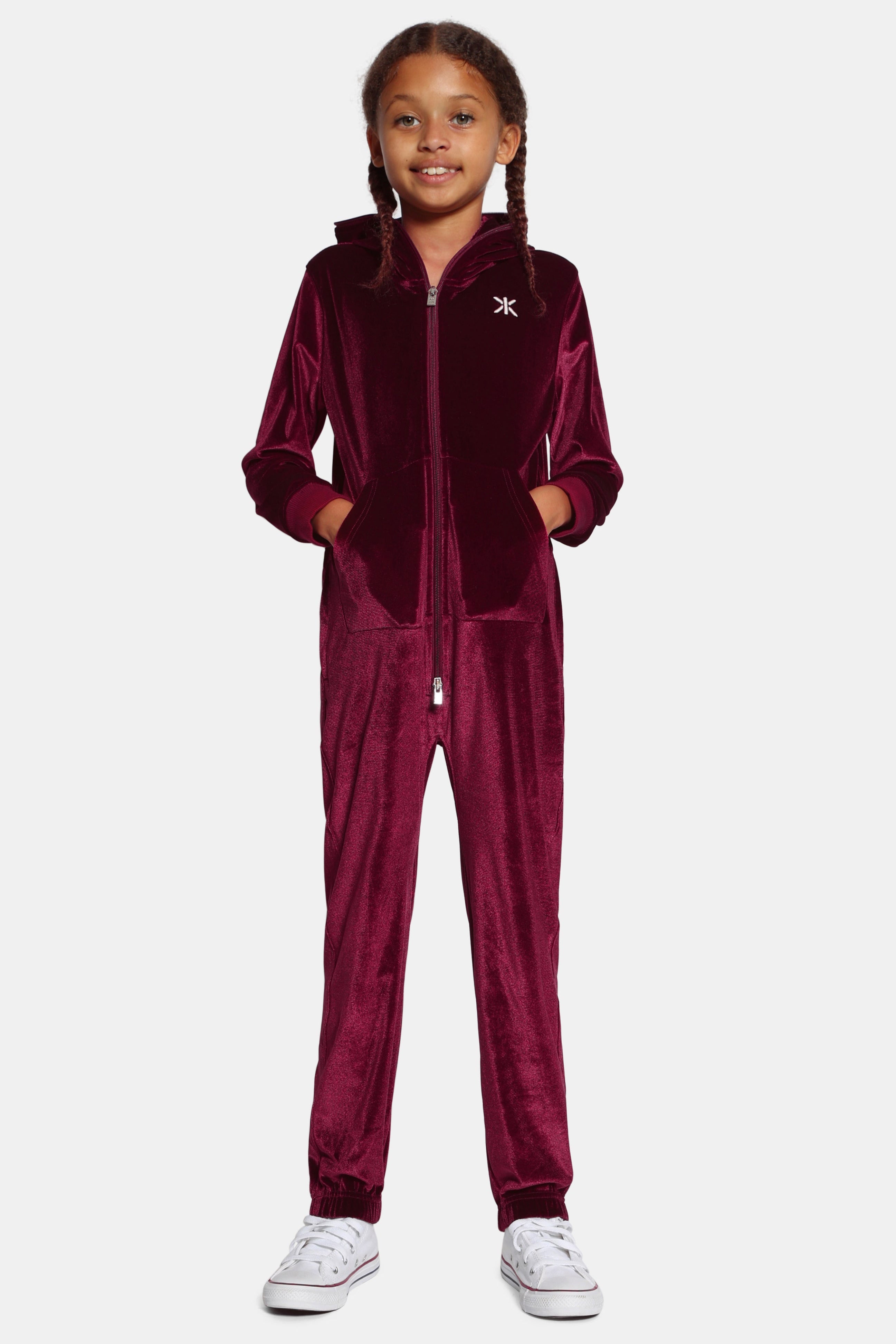 onepiece-original-velour-kids-jumpsuit-kinder-rot-velour image 2