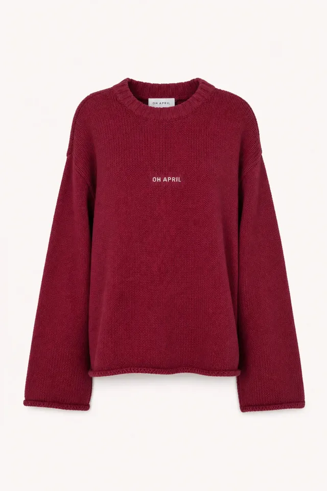 oh-april-strickpullover-cherry-red-oversized-baumwolle image 1