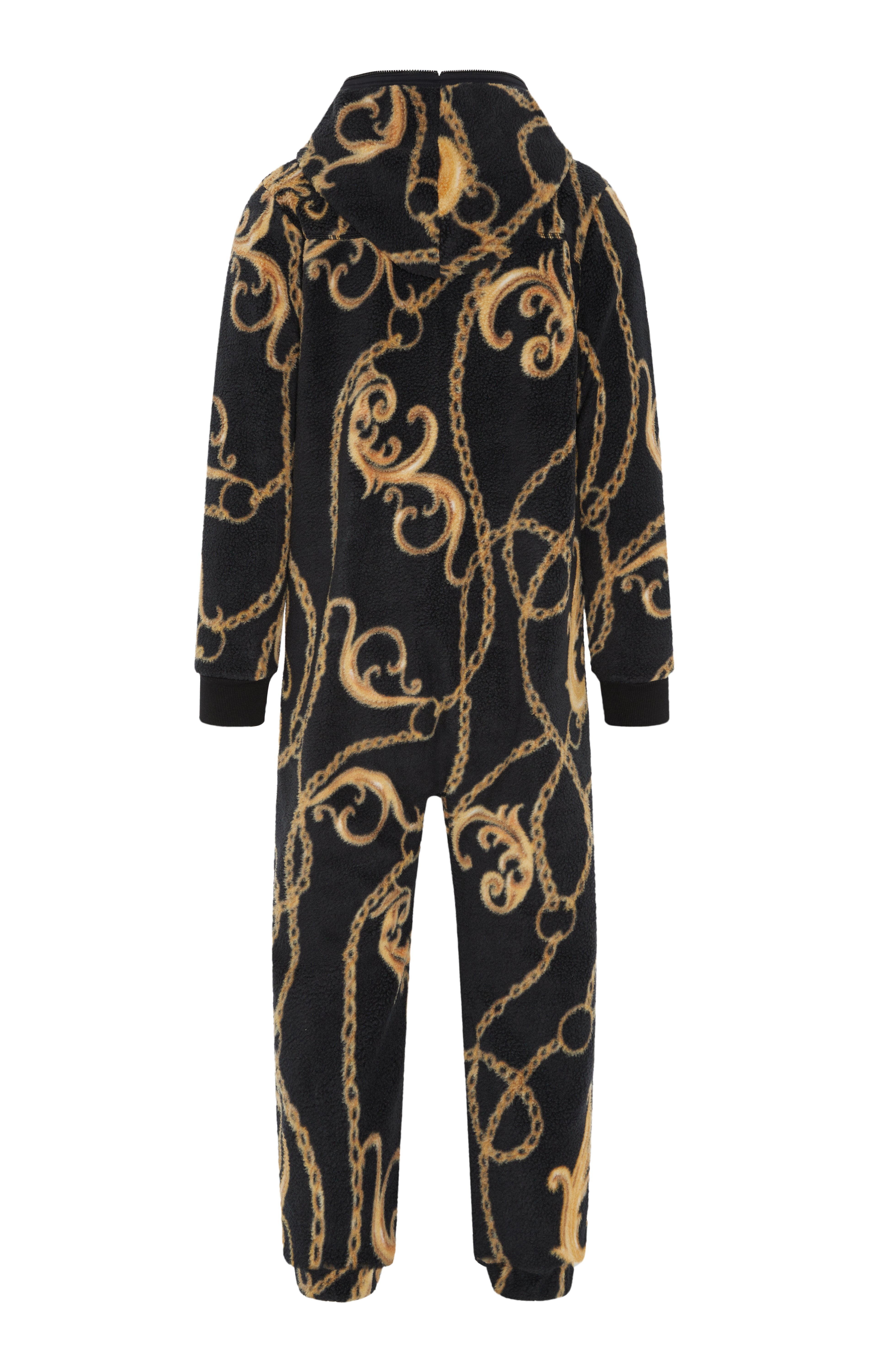 onepiece-gold-chain-fleece-jumpsuit-overall-schwarz-muster image 2