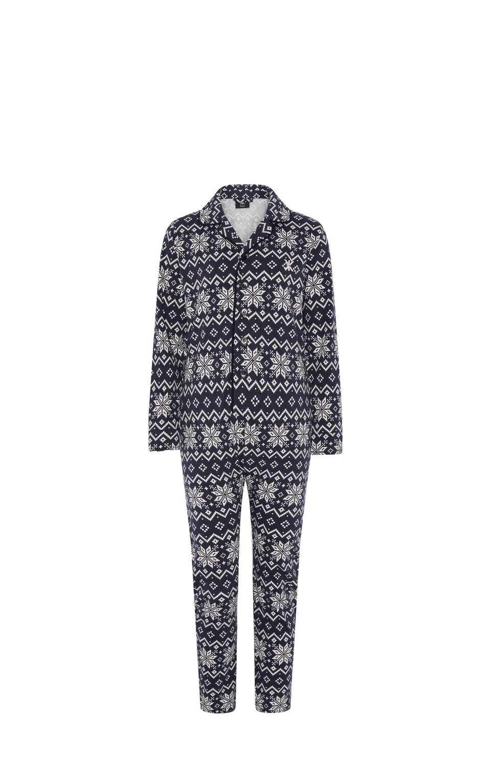 onepiece-winter-kids-pyjama-jumpsuit-navy-schneeflocke image 1