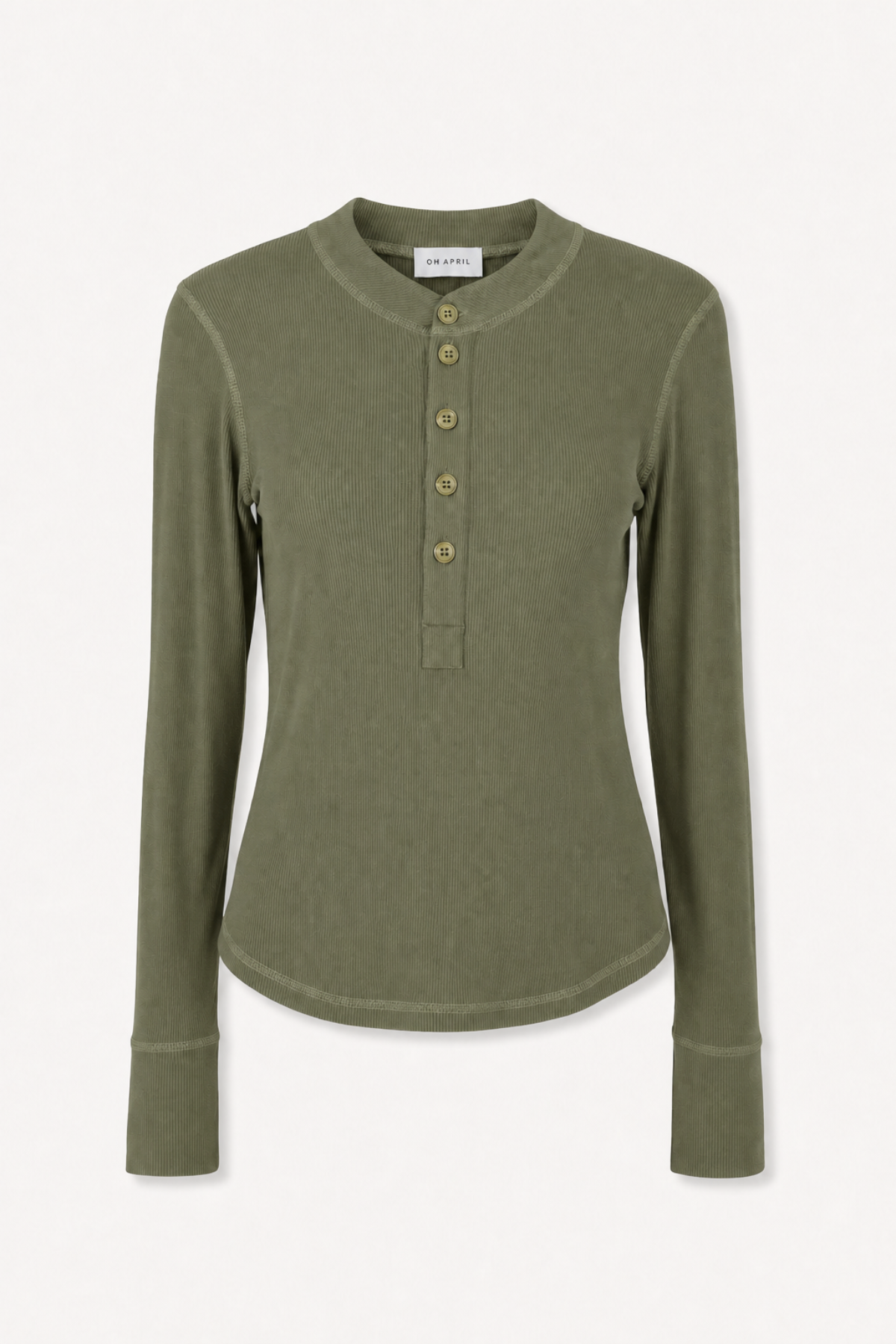 oh-april-maris-longsleeve-olive-slim-fit-modal image 1