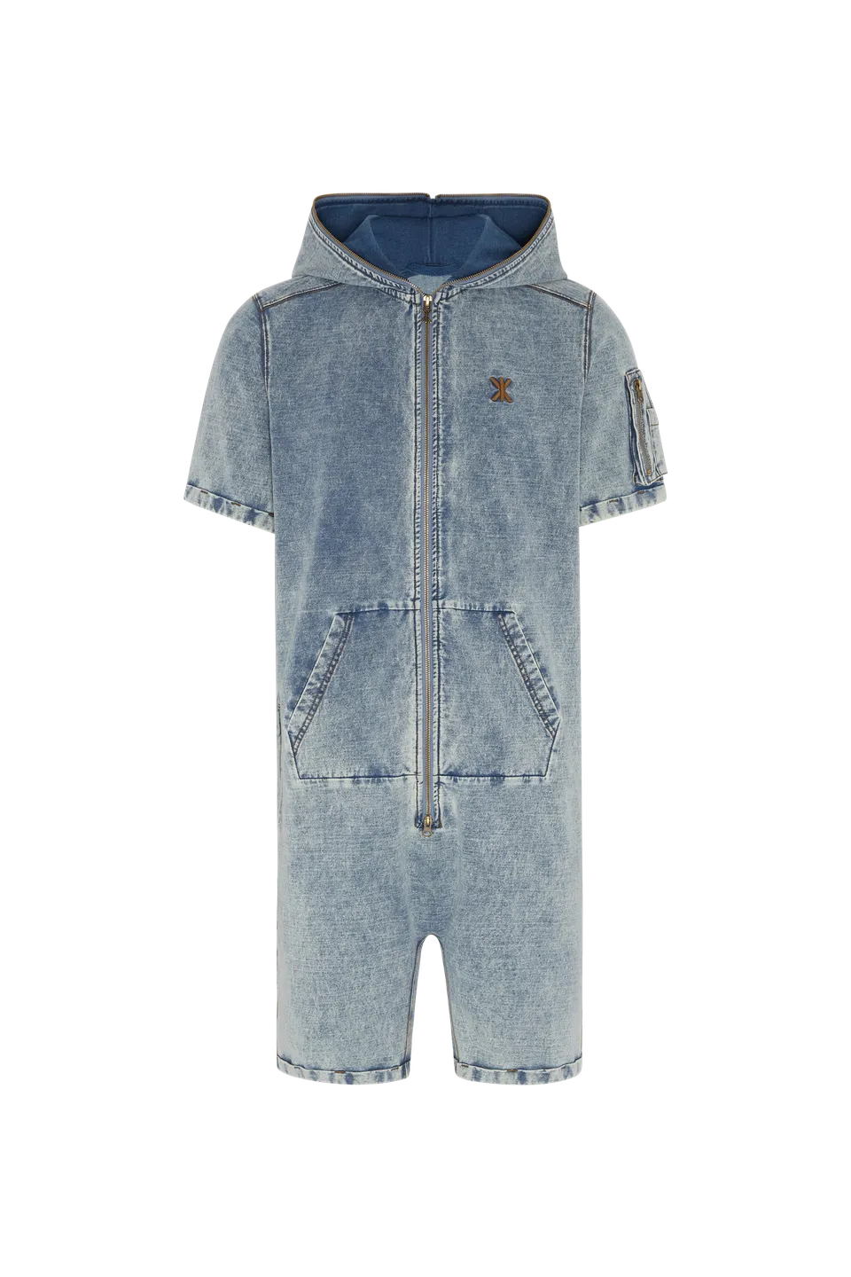 onepiece-soft-denim-short-jumpsuit-jeans-overall-light-blue image 1