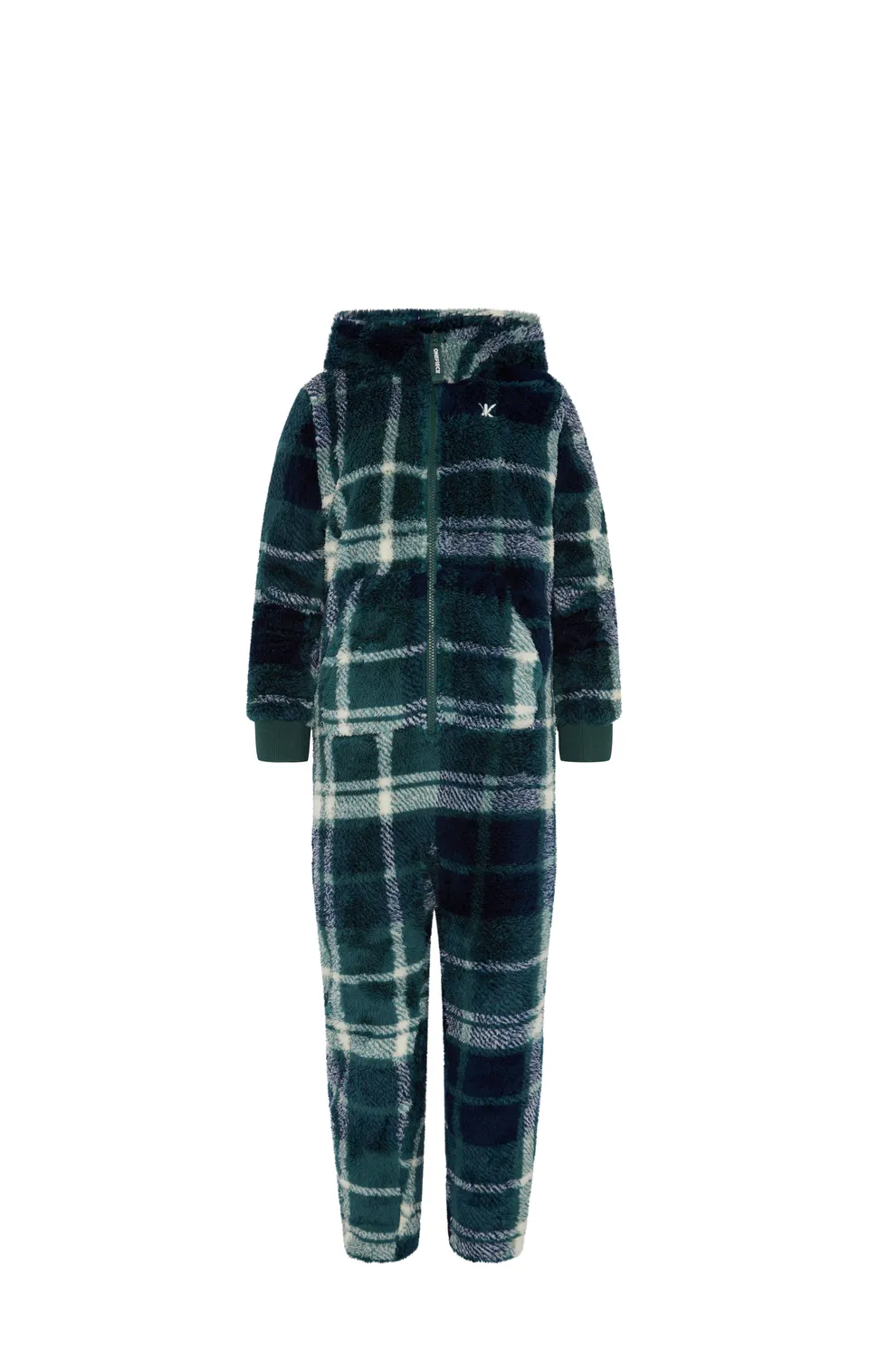 onepiece-puppy-kids-jumpsuit-kinder-gr-n-kariert-fleece image 1