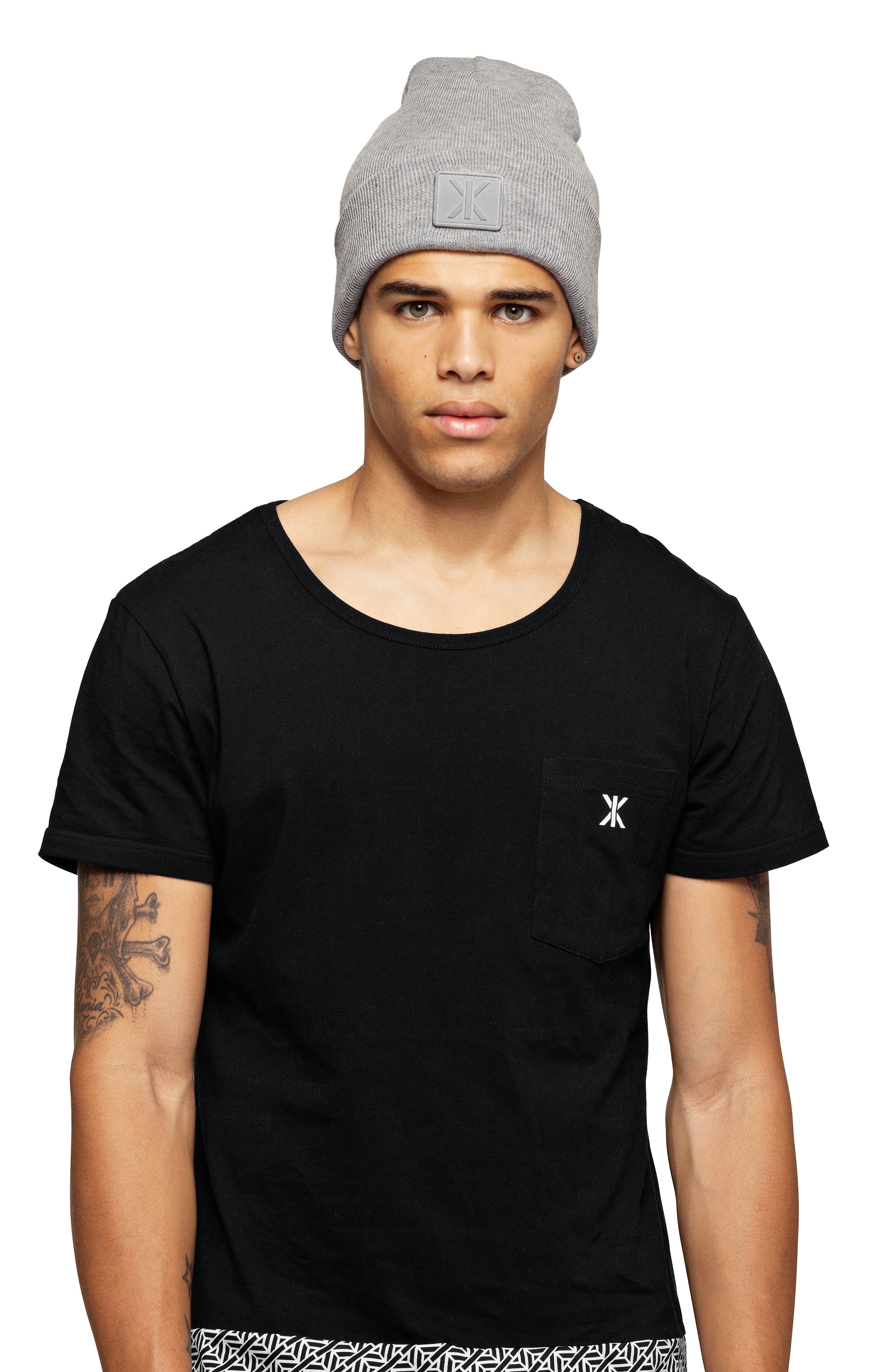 onepiece-raw-beanie-m-tze-grey-melange-onesize image 1